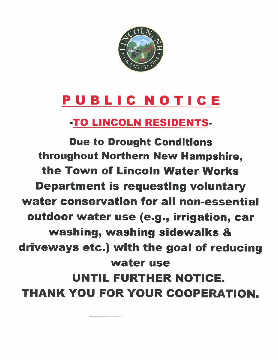 Voluntary Water Restrictions