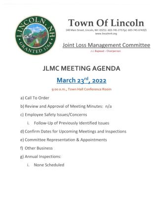 JLMC Agenda