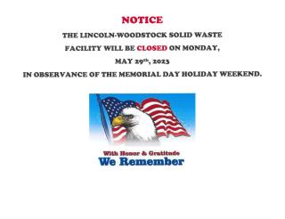 Memorial Day Notice