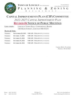 Revised CIP Meeting Schedule