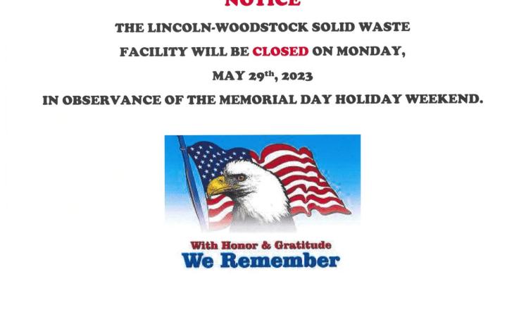 Memorial Day Notice
