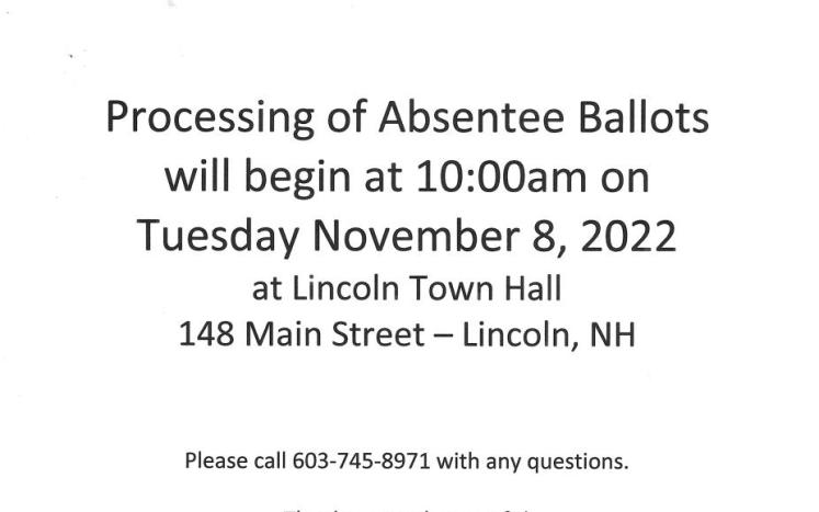 Processing of Absentee Ballots